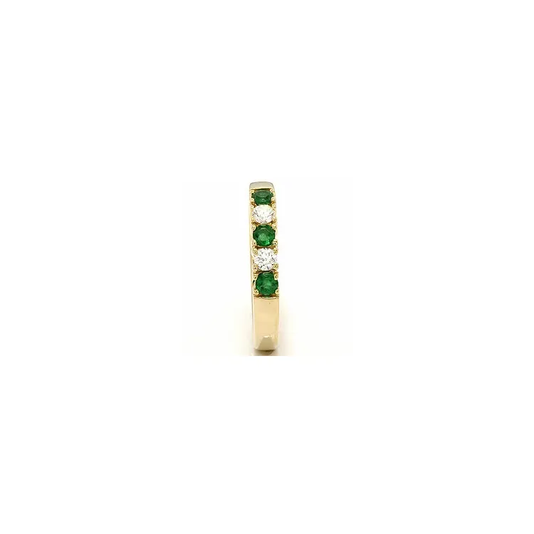 kraftig smaragd alliancering i 14 karat guld 2 x 0,10 ct 