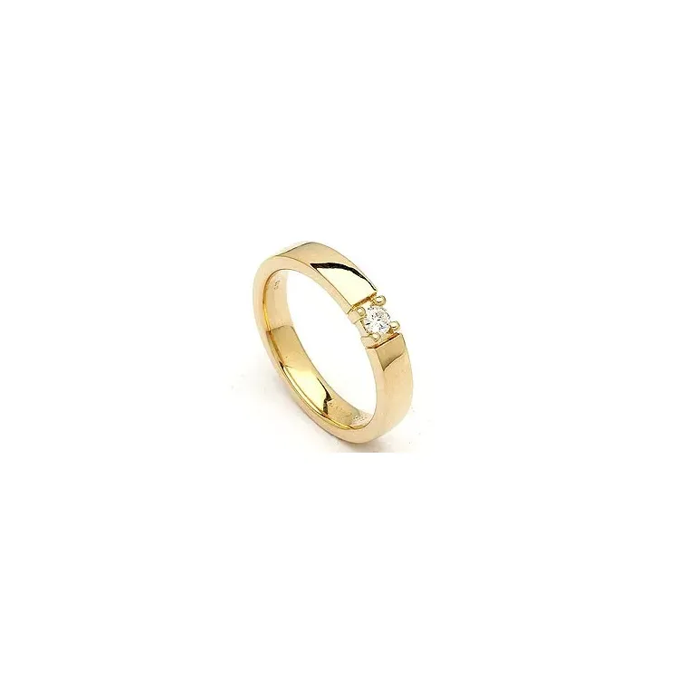 Alliancering i 14 karat guld 0,10 ct