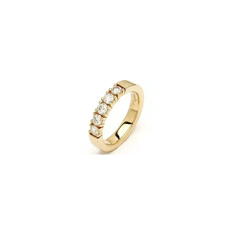 Alliancering i 14 karat guld 5 x 0,15 ct
