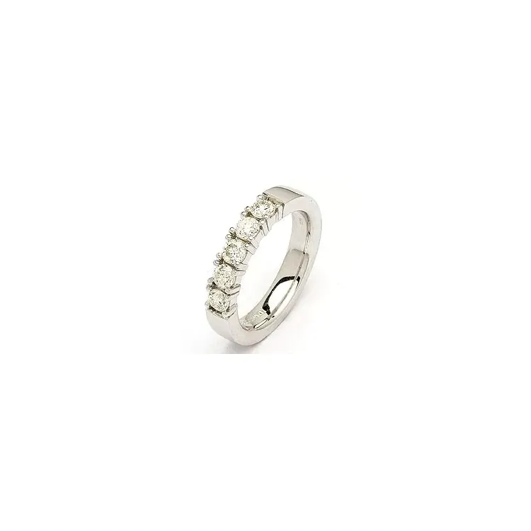 Ægte alliancering i 14 karat hvidguld 5 x 0,15 ct