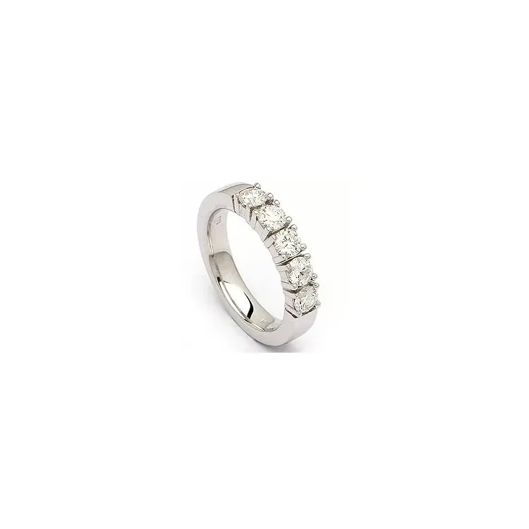 diamant alliancering i 14 karat hvidguld 5 x 0,20 ct