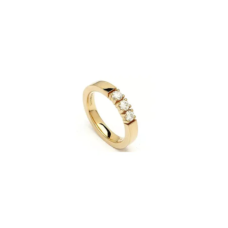 alliancering i 14 karat guld 3 x 0,15 ct