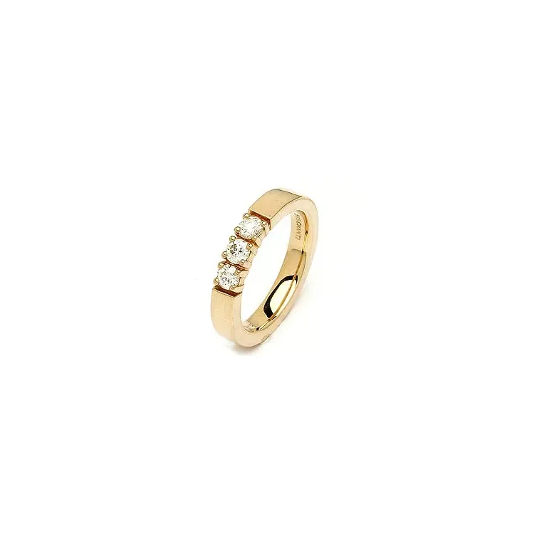 alliancering i 14 karat guld 3 x 0,15 ct