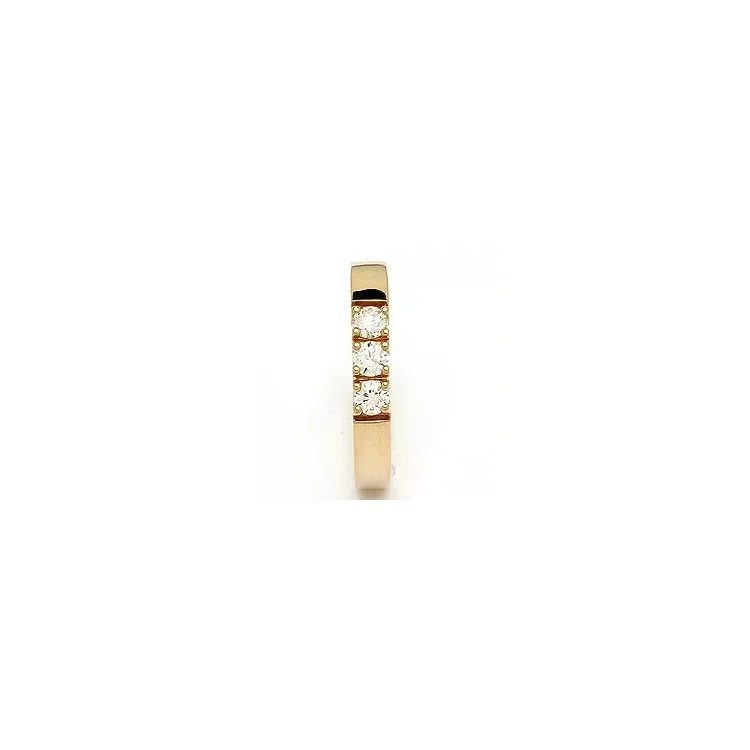 alliancering i 14 karat guld 3 x 0,15 ct