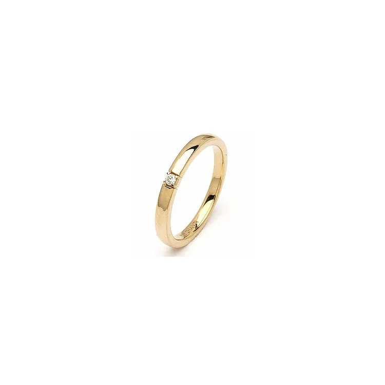 guld alliancering i 14 karat guld 0,03 ct