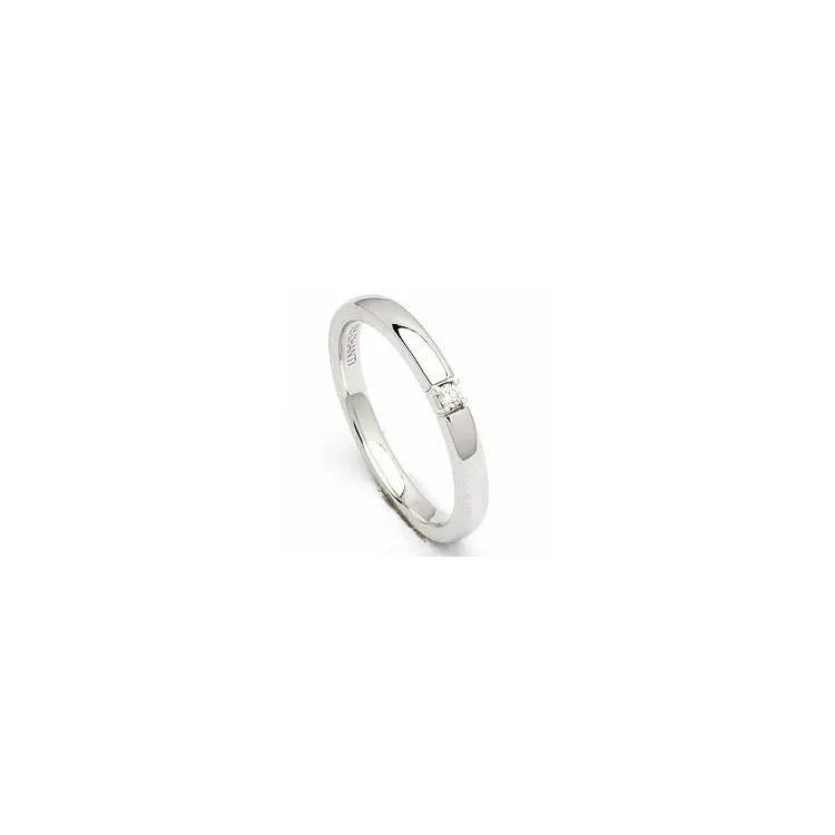 Alliancering i 14 karat hvidguld 0,03 ct