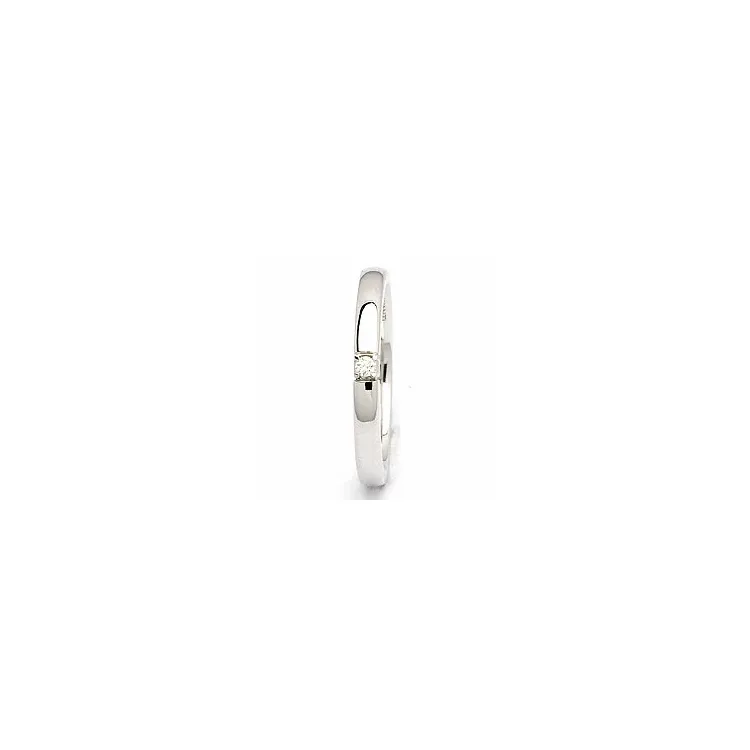 Alliancering i 14 karat hvidguld 0,03 ct