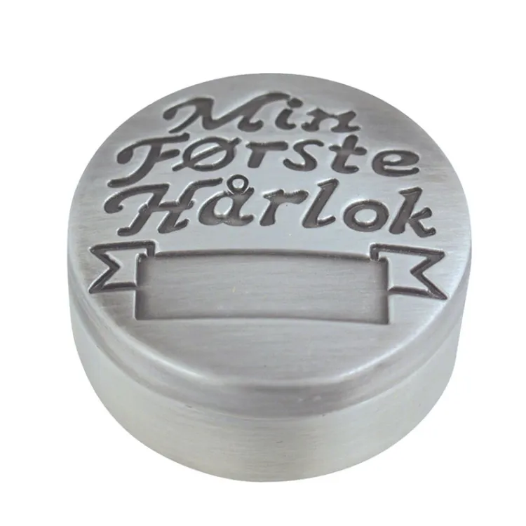 Dåbsgaver: første hårlok i fortinnet  model: 154-75150