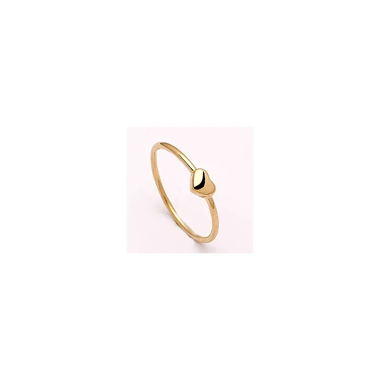 Smal Simple Rings hjerte ring i forgyldt sølv