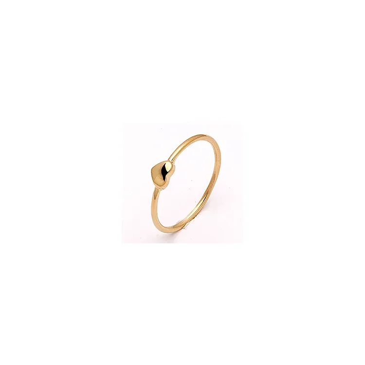 Smal Simple Rings hjerte ring i forgyldt sølv