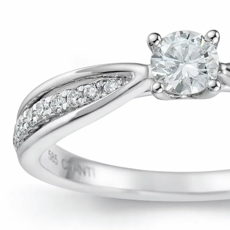 diamant ring i 14 karat hvidguld 0,20 ct 0,132 ct