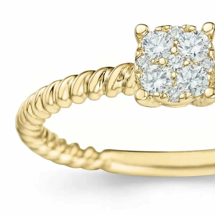 diamant ring i 14 karat guld 0,17 ct