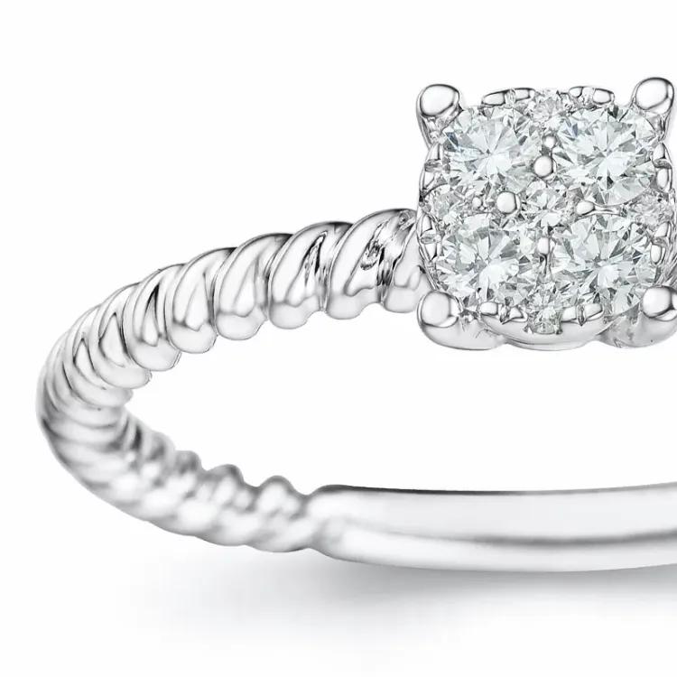 diamant ring i 14 karat hvidguld 0,17 ct