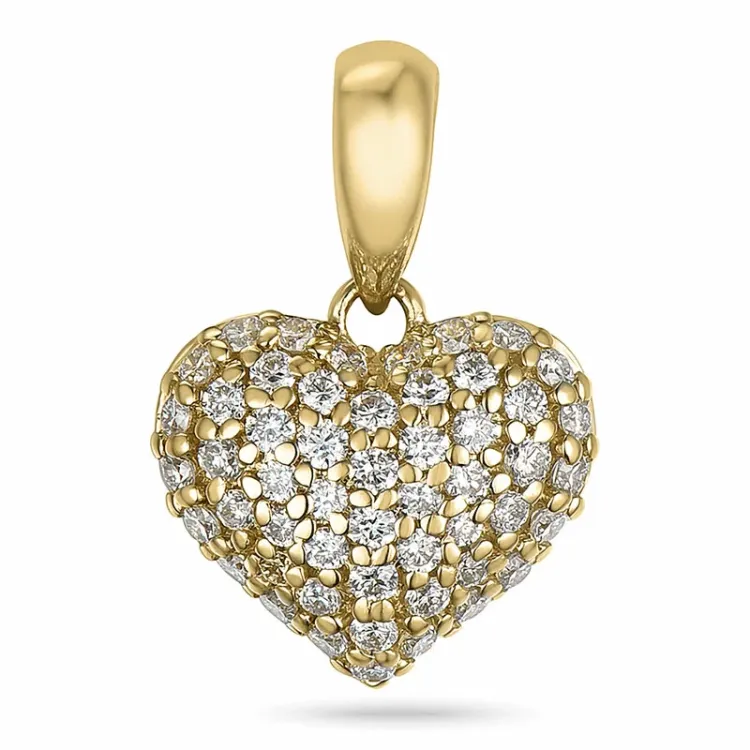 hjerte diamant vedhæng i 14 karat guld 0,288 ct