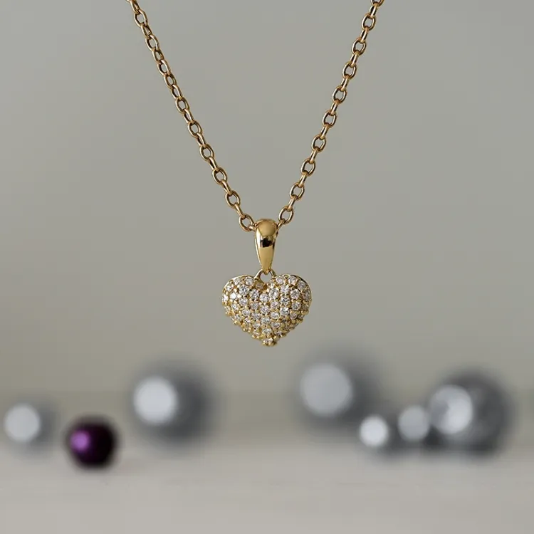 hjerte diamant vedhæng i 14 karat guld 0,288 ct