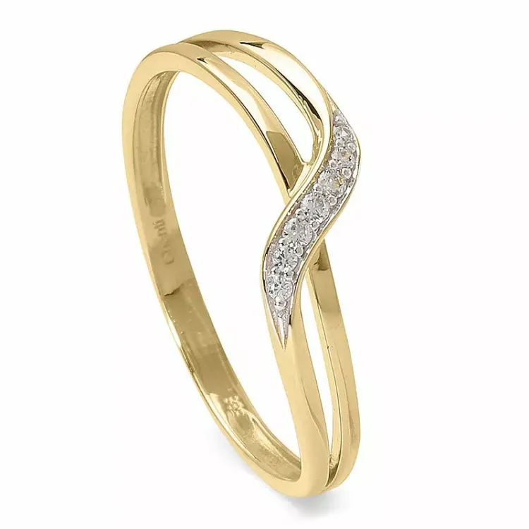 hvid zirkon ring i 14 karat guld med rhodium