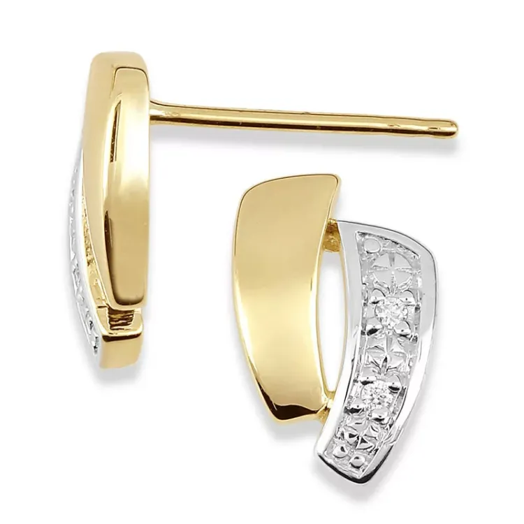 diamantøreringe i 14 karat guld med rhodium med diamant