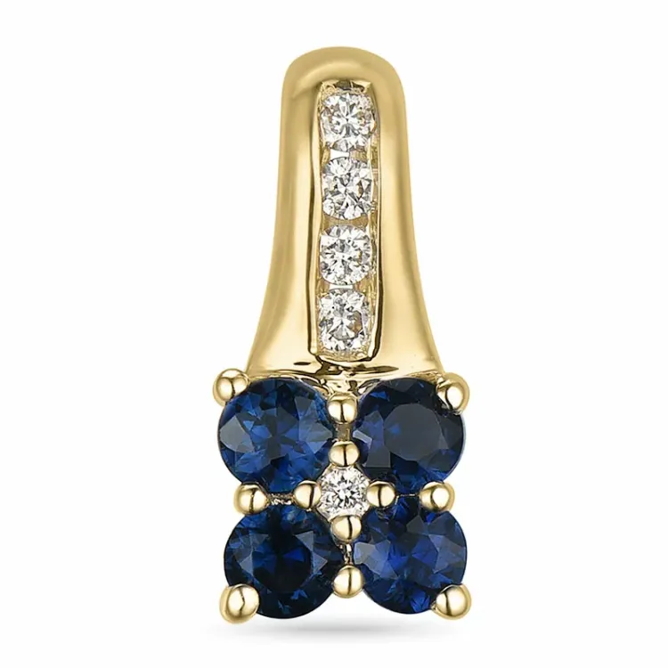 safir diamantvedhæng i 14 karat guld 0,07 ct 0,488 ct
