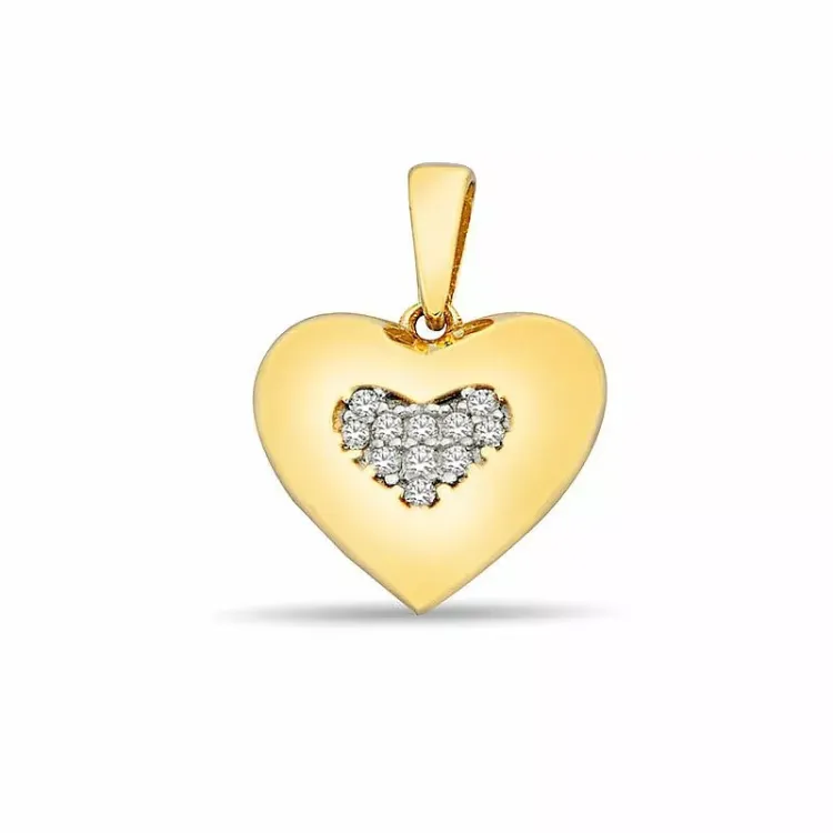 hjerte vedhæng i 9 karat guld