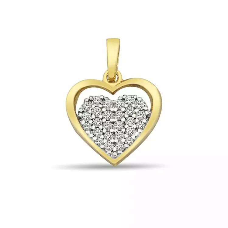 hjerte vedhæng i 9 karat guld