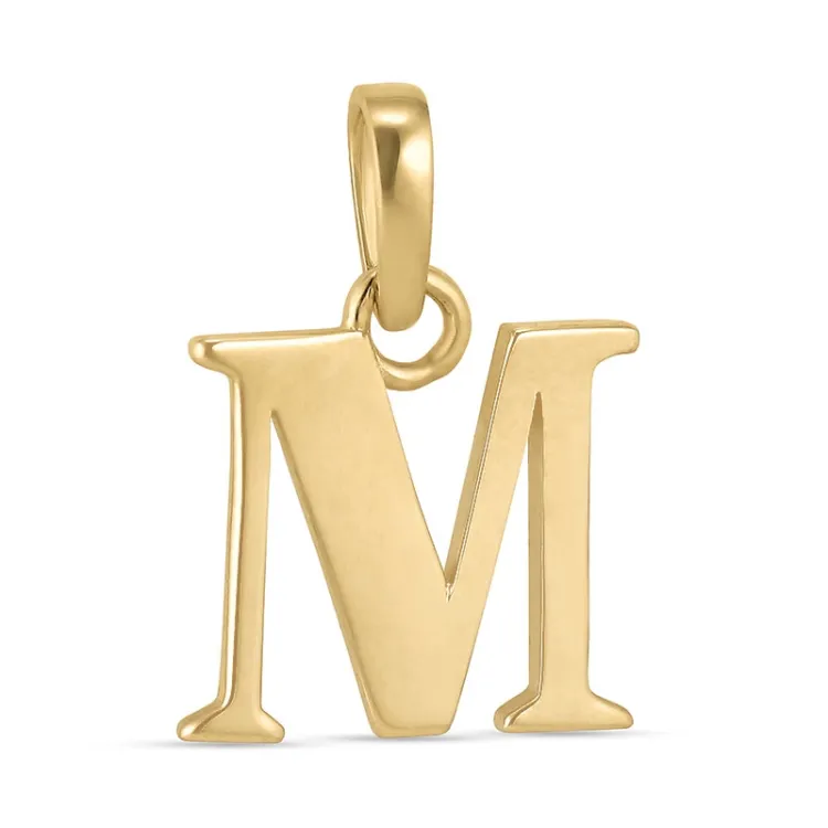 bogstav M vedhæng i 9 karat guld - My Letter