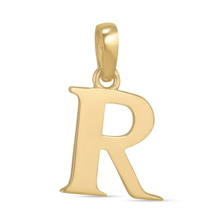 bogstav R vedhæng i 9 karat guld - My Letter
