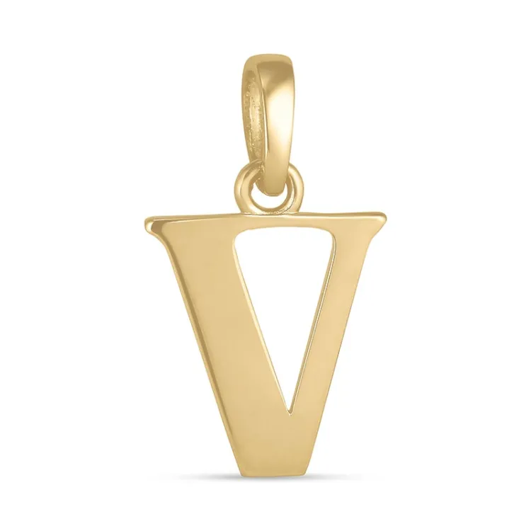 bogstav V vedhæng i 9 karat guld - My Letter
