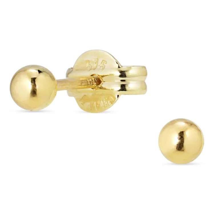 3 mm kugle guldøreringe i 9 karat guld - Gold Collection