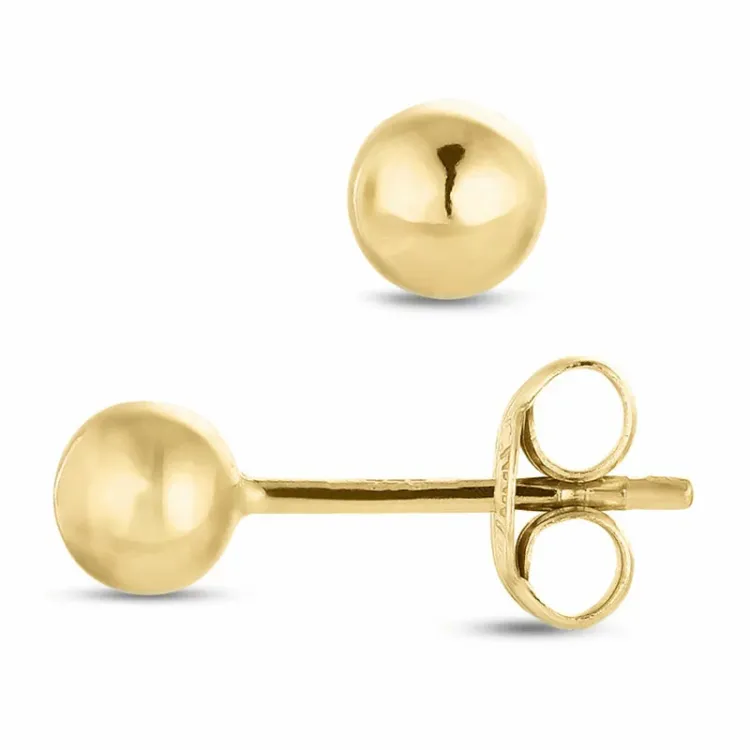 4 mm kugle øreringe i 9 karat guld - Gold Collection