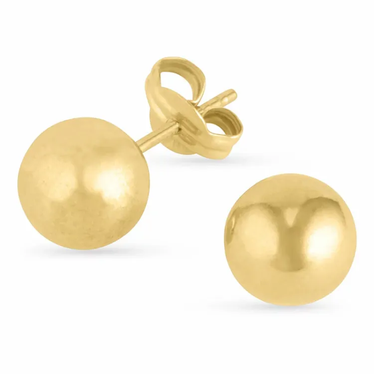 7 mm kugle øreringe i 9 karat guld - Gold Collection