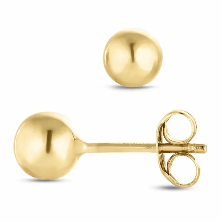 5 mm kugle øreringe i 9 karat guld - Gold Collection