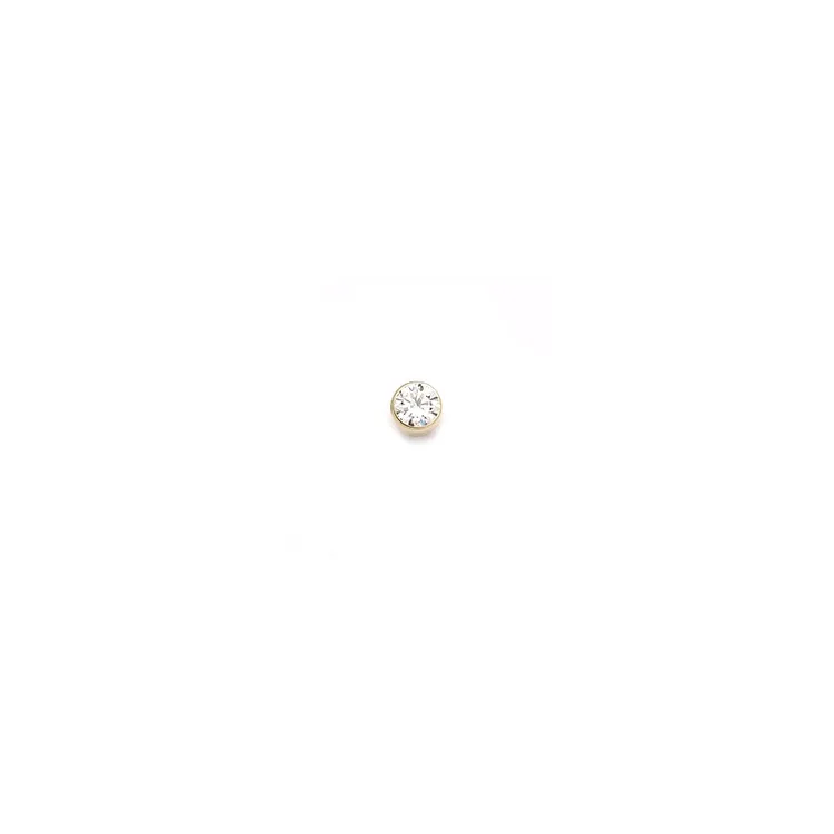 1/2 par 3 mm øreringe i 9 karat guld med zirkon - Gold Collection
