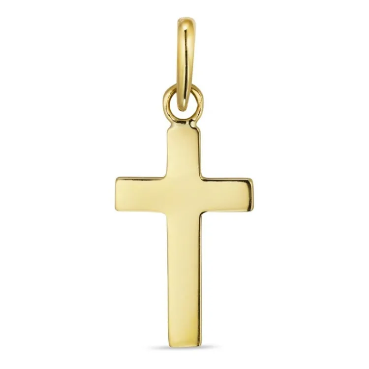 8 x 15 mm kors vedhæng i 9 karat guld
