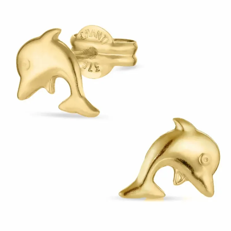 delfin øreringe i 9 karat guld - Gold Collection