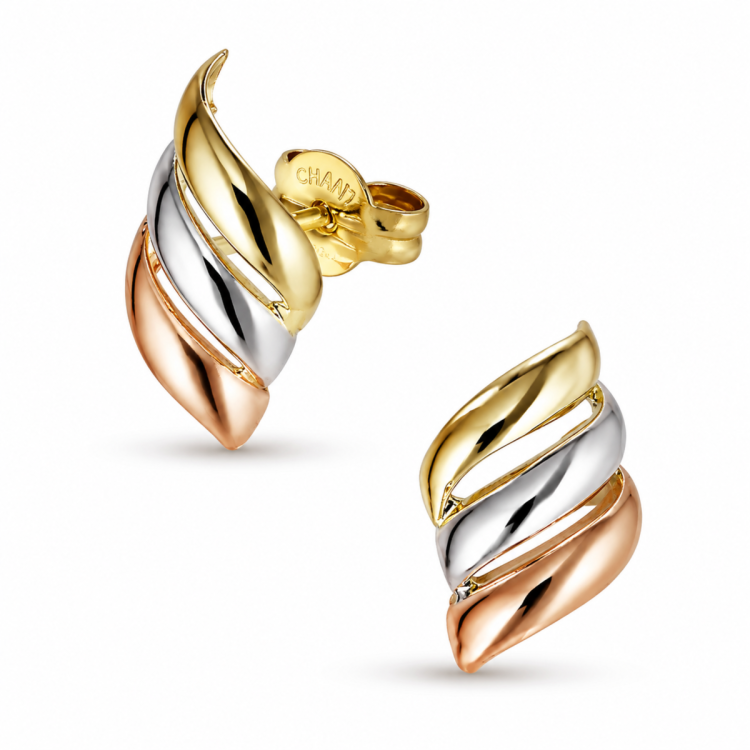 øreringe i 9 karat guld hvidguld og rødguld - Gold Collection