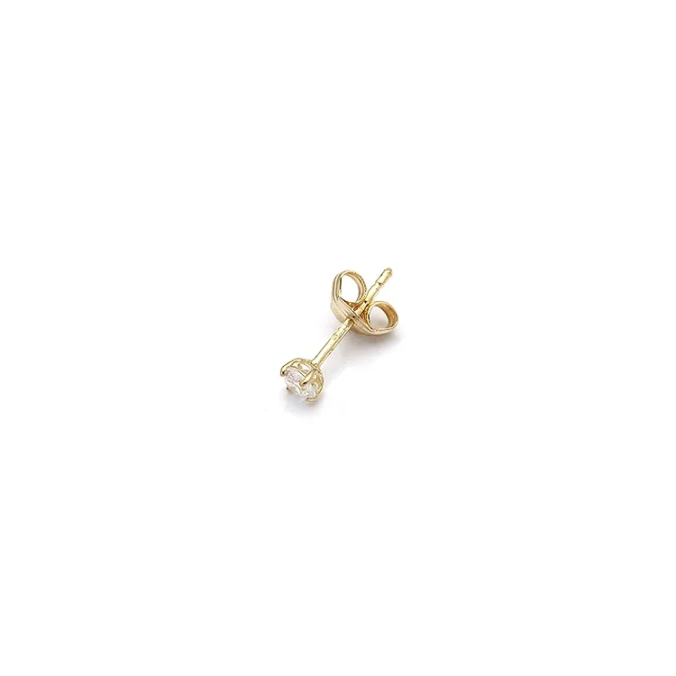 1/2 par 3 mm øreringe i 9 karat guld med zirkon - Gold Collection