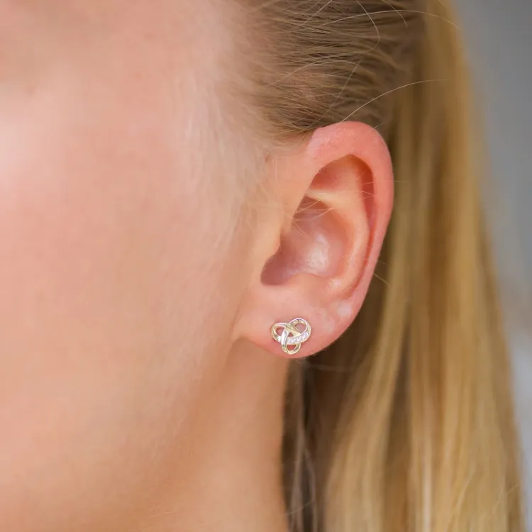 ægte guld ørestikker i 9 karat guld med zirkon - Gold Collection