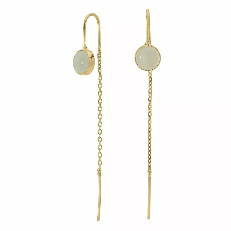 lange kæde øreringe i 9 karat guld med syntetisk kvarts - Gold Collection