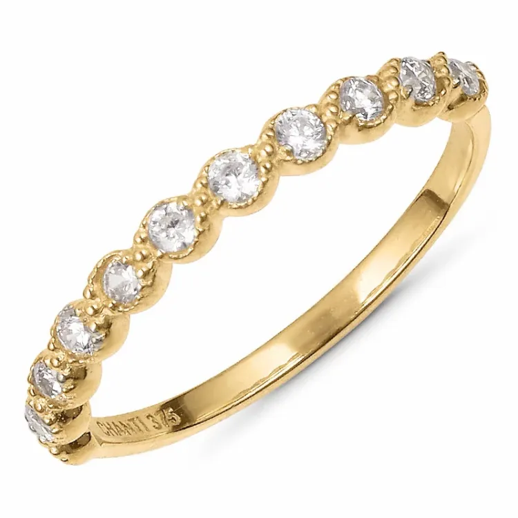 Kollektionsprøve smal zirkon ring i 9 karat guld