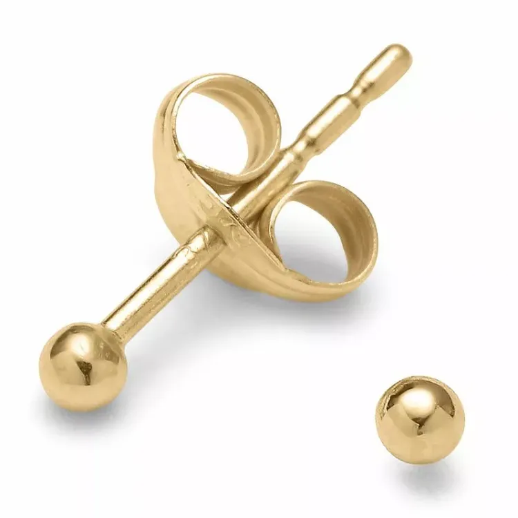 2 mm kugle ørestikker i 9 karat guld - Gold Collection