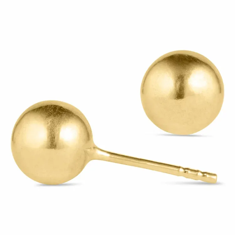 6 mm kugle øreringe i 9 karat guld - Gold Collection