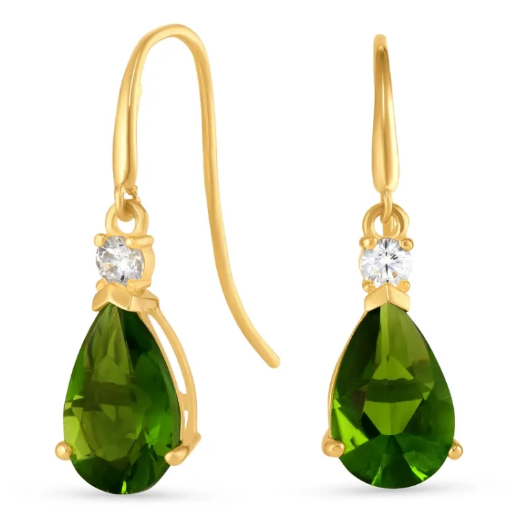 dråbe øreringe i 9 karat guld med zirkon og zirkon - Gold Collection