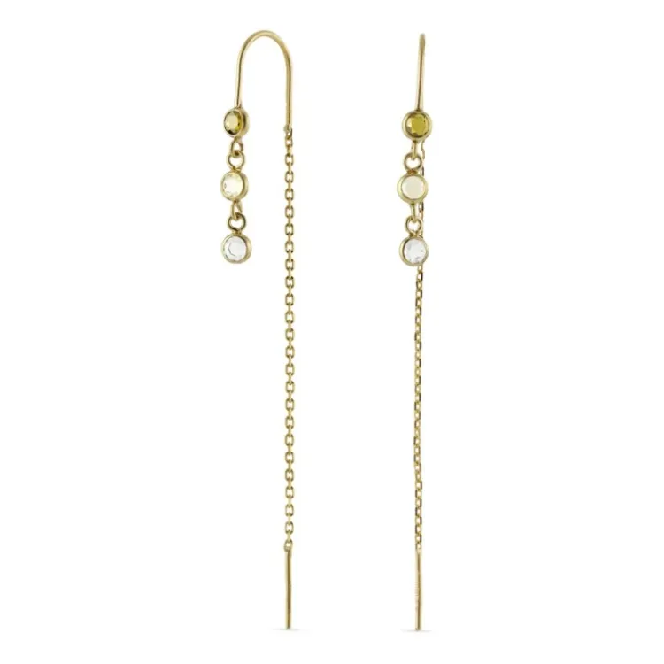 kæde øreringe i 9 karat guld med zirkon - Gold Collection
