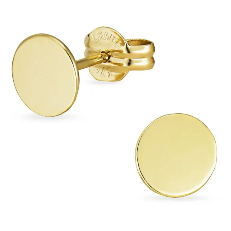 6 mm runde øreringe i 9 karat guld - Gold Collection