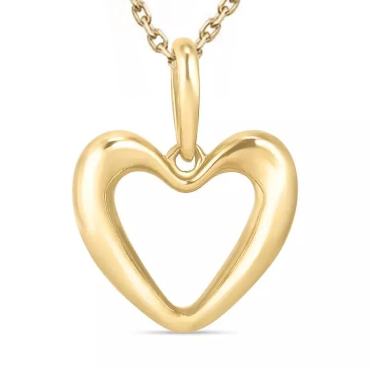 hjerte halskæde i forgyldt sølv med vedhæng i 9 karat guld - Gold Collection