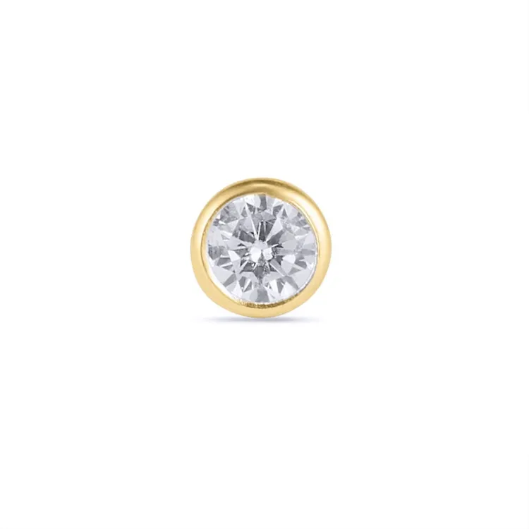 1/2 par 3 mm øreringe i 14 karat guld med zirkon - Gold Collection