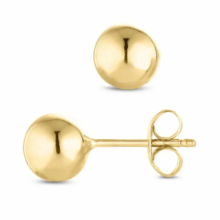 6 mm kugle øreringe i 14 karat guld - Gold Collection