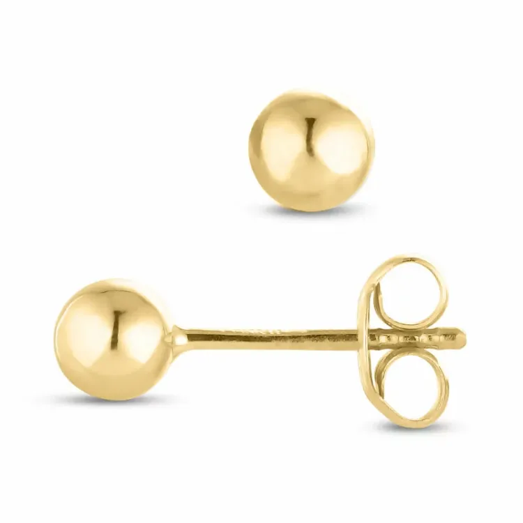 4 mm kugle øreringe i 14 karat guld - Gold Collection