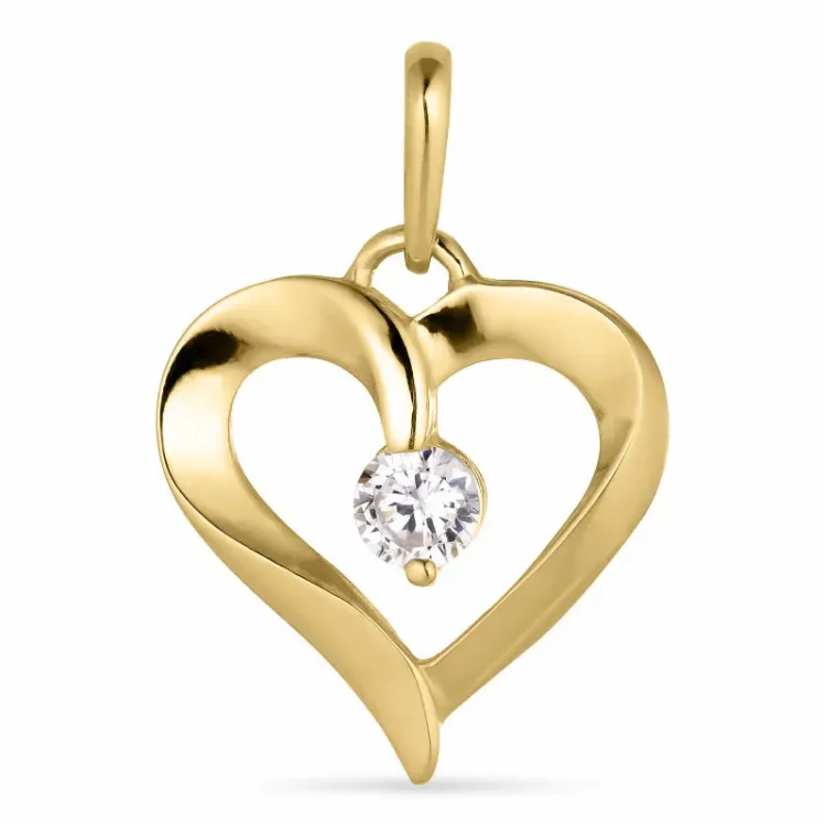 hjerte vedhæng i 14 karat guld - Gold Collection
