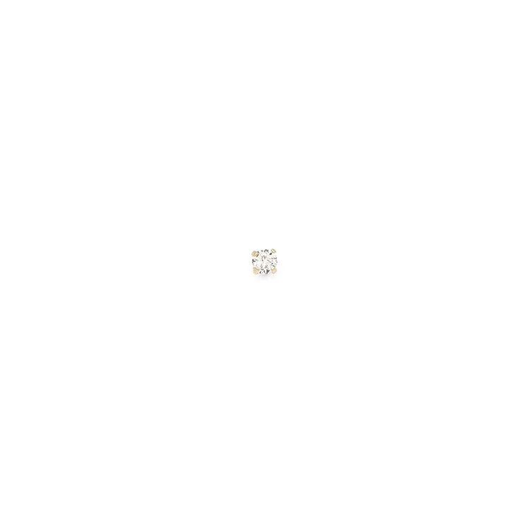 1/2 par 3 mm øreringe i 14 karat guld med zirkon - Gold Collection